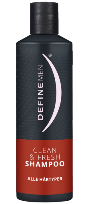 Define cleand and fresh shampoo packshot